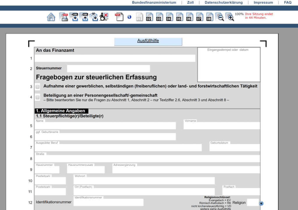 Fragebogen Zur Steuerlichen Erfassung: Ausfüllhilfe & Infos